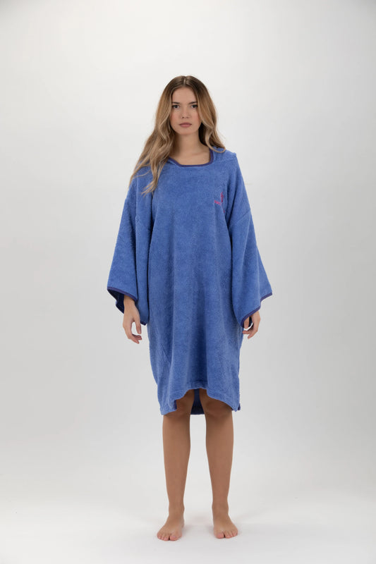 Poncho de Surf Violet - Taille Unique - Coton - avec manches